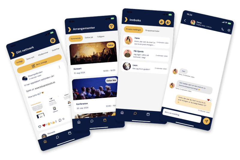 LinkUp-plattformen på mobil og desktop