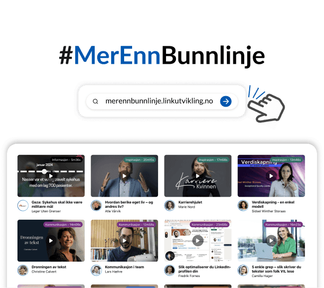 #MerEnnBunnlinje-plattformen på skjerm
